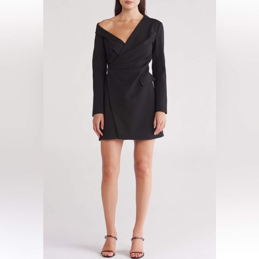 A.L.C. Skyla One-Shoulder Black Long Sleeve Dress